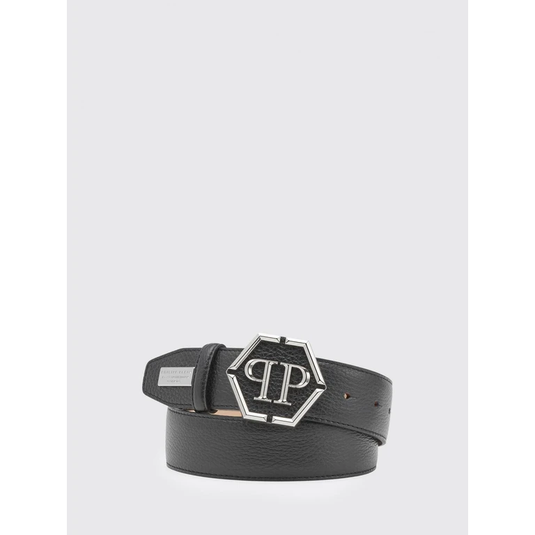 Adjustable Grained Leather Belt with Hexagon Monogram Buckle (AAAAWVA0360PLE010N02)
