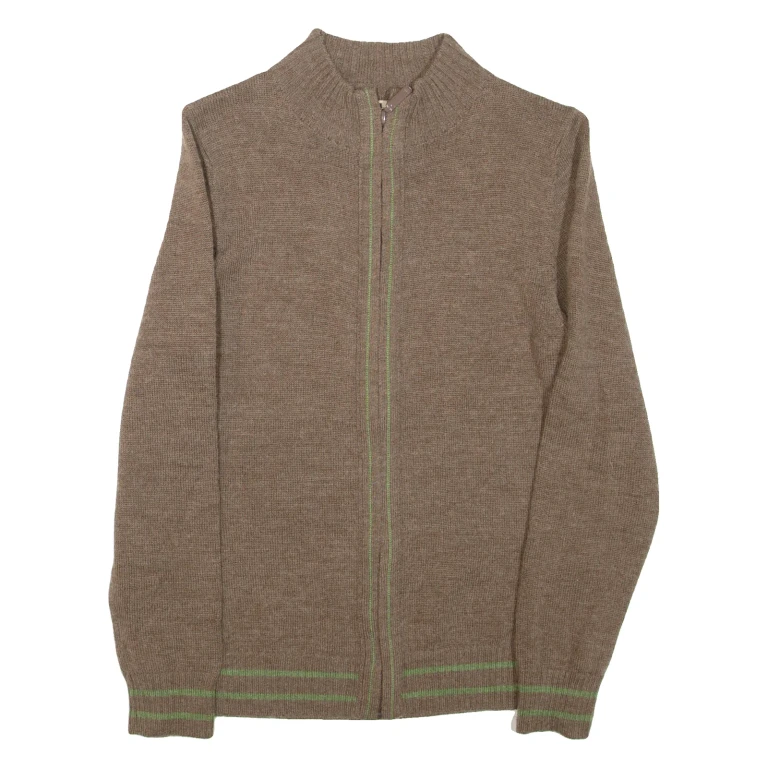 WOOLRICH Womens Jumper Brown Tight Knit Wool S