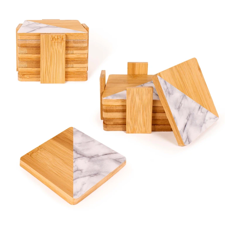 Bamboo 14pc Coasters Set, Square