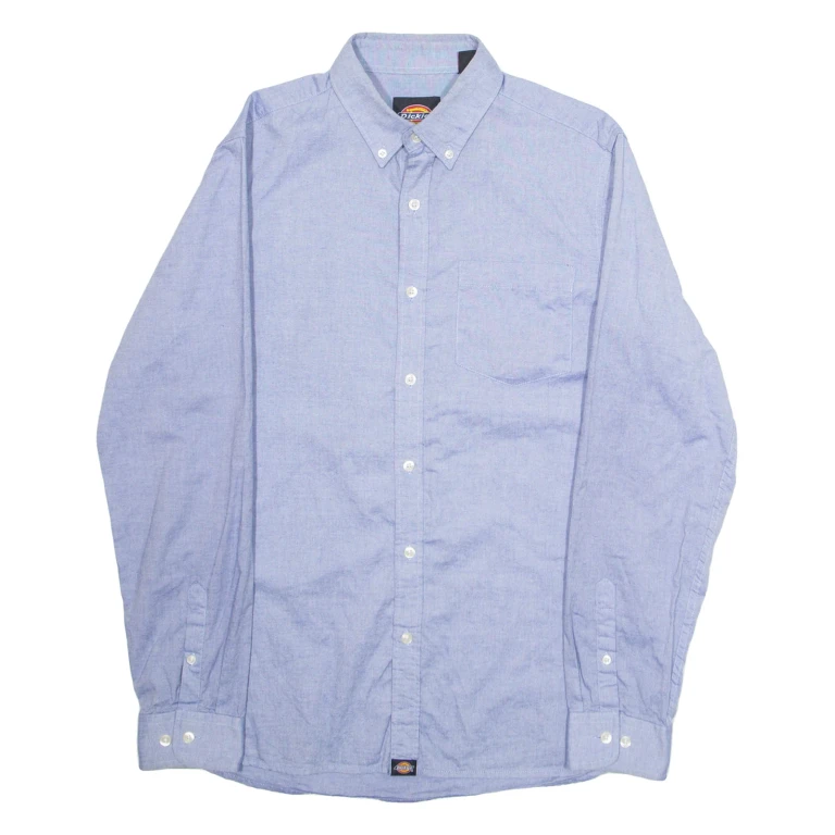 DICKIES Mens Formal Shirt Blue Long Sleeve M