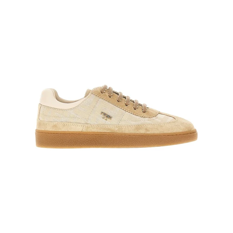 FENDI FF fabric and suede leather sneakers Kids 36