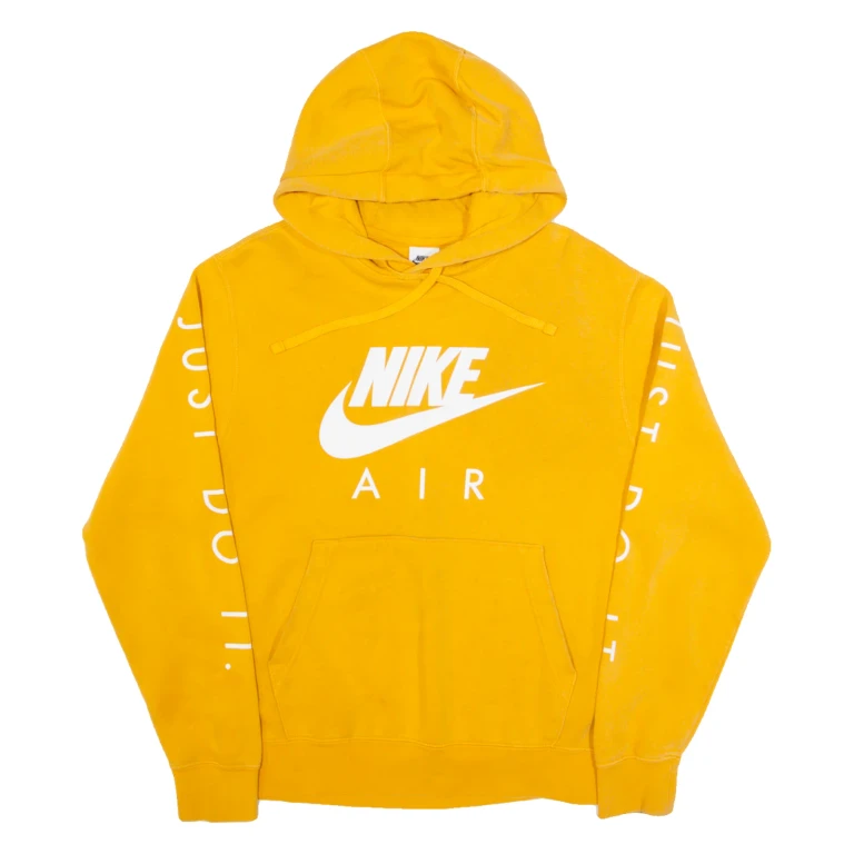 NIKE AIR Mens Yellow Hoodie S