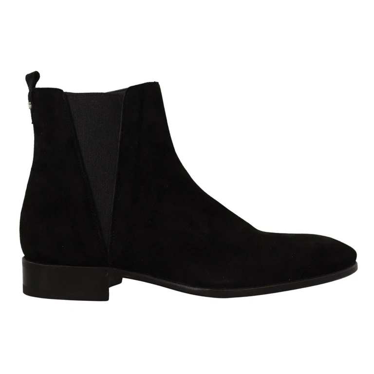 Dolce & Gabbana Black Suede Leather Chelsea Mens Boots Shoes - Men