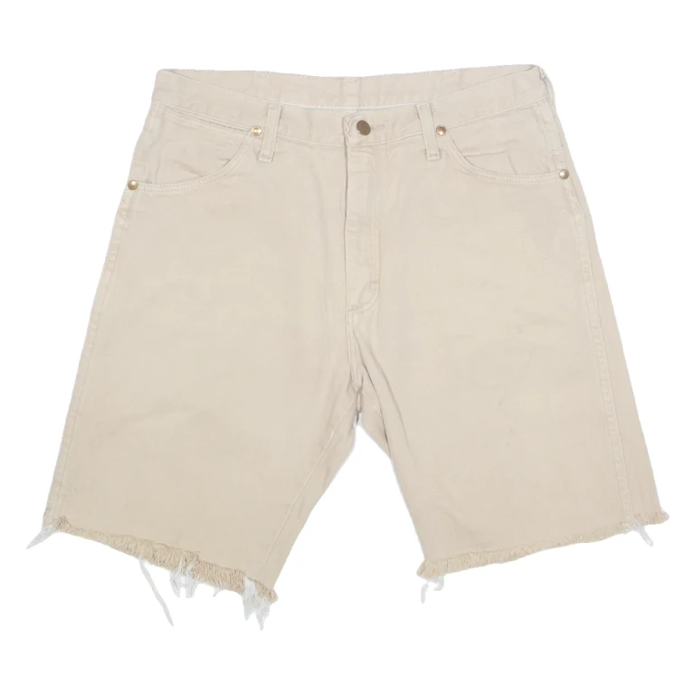 WRANGLER Cut Off Mens Denim Shorts Beige M W32