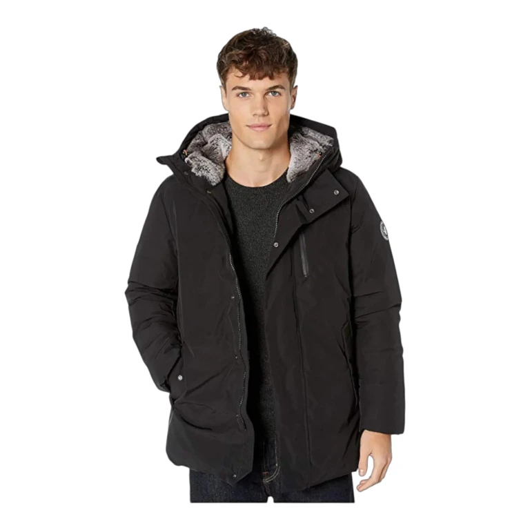 Copy Faux Fur Hooded Men Parka Shark Grey
