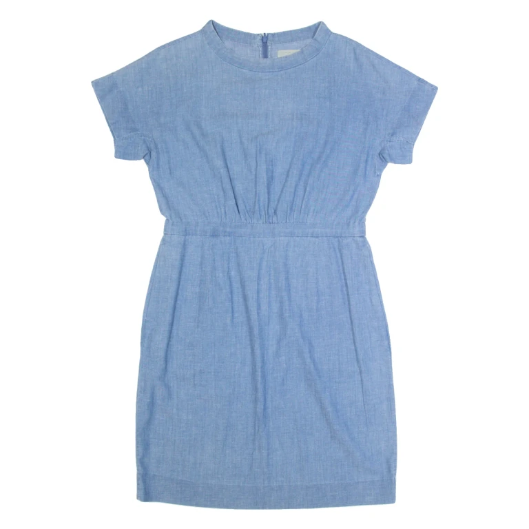 COS Womens Day Dress Blue Short Sleeve Knee Length M