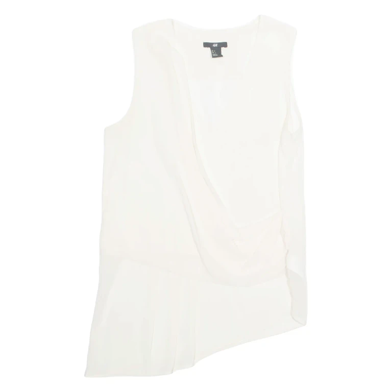 H&M Womens Top White V-Neck Sleeveless XS