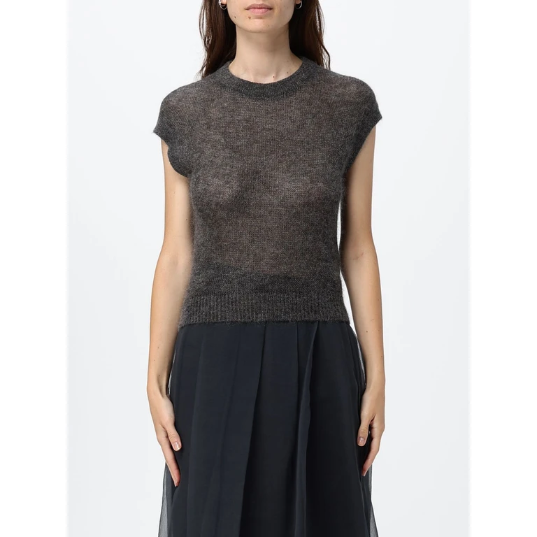 Sleeveless Wool Crewneck Top with Dropped Shoulders (MBG775530PC1542)