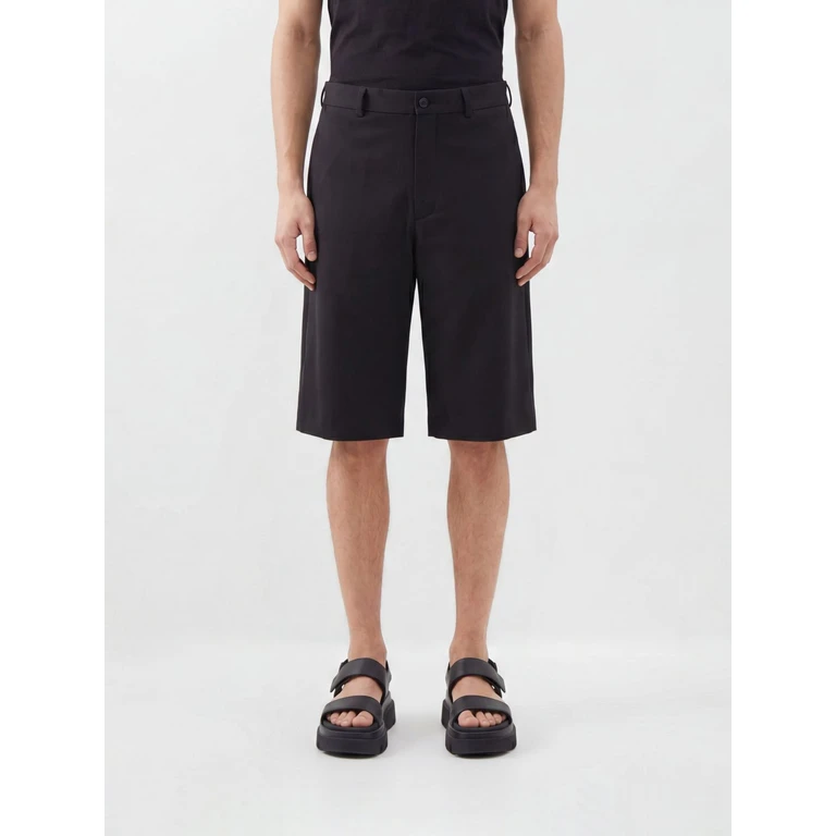 Knee-Length Pure Wool Chino Shorts (PQP0531)