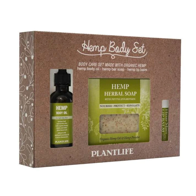 Body Care Gift Boxed - Hemp Bar Soap, Hemp Body Oil, Hemp Lip Balm