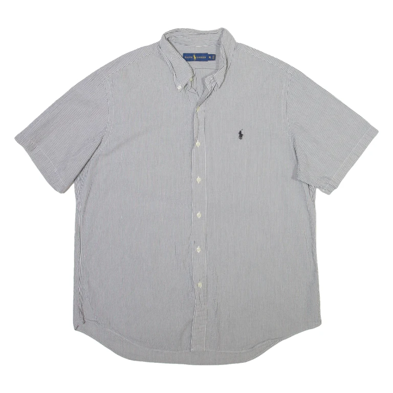 RALPH LAUREN Mens Shirt Grey Striped XL