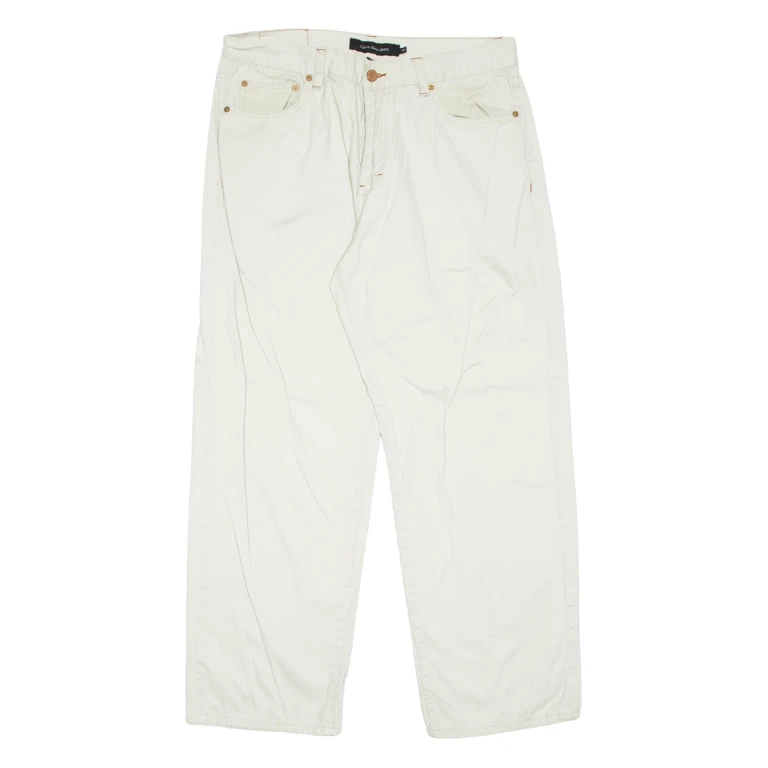 CALVIN KLEIN JEANS Mens Trousers Cream Regular Straight W34 L28
