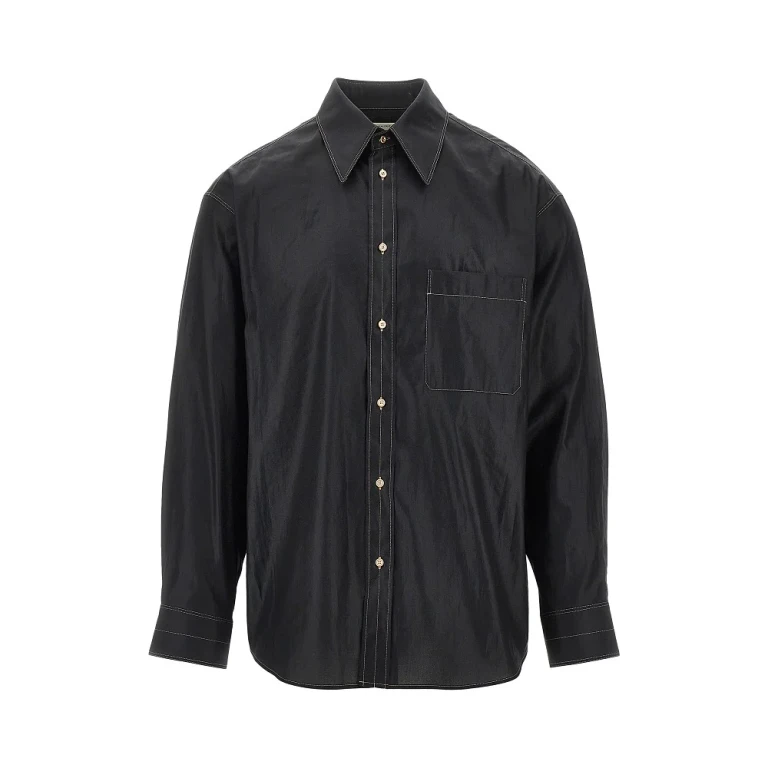 LEMAIRE Contrasting stitchings silk shirt Man 46