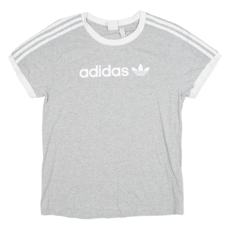 ADIDAS Womens T-Shirt Grey UK 8