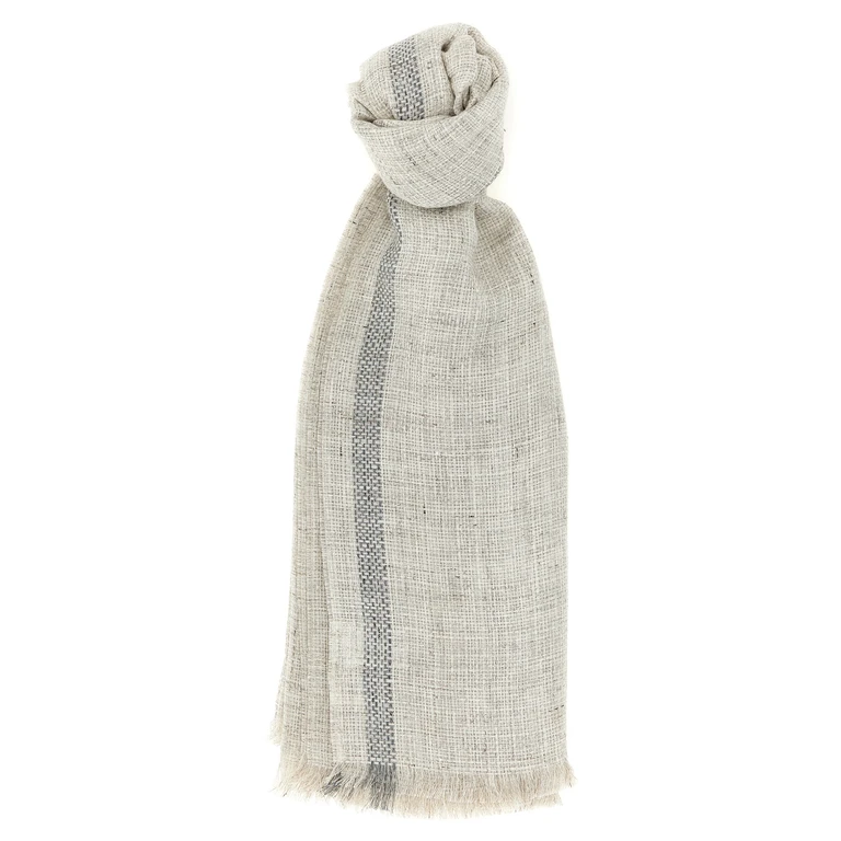 Brunello Cucinelli Gray Linen Scarf - Men