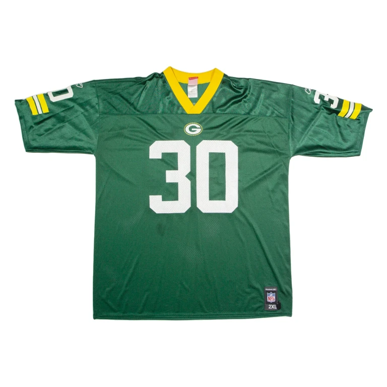 REEBOK Green Bay Packers Home #30 Green Mens Jersey Green USA V-Neck Nylon 2XL