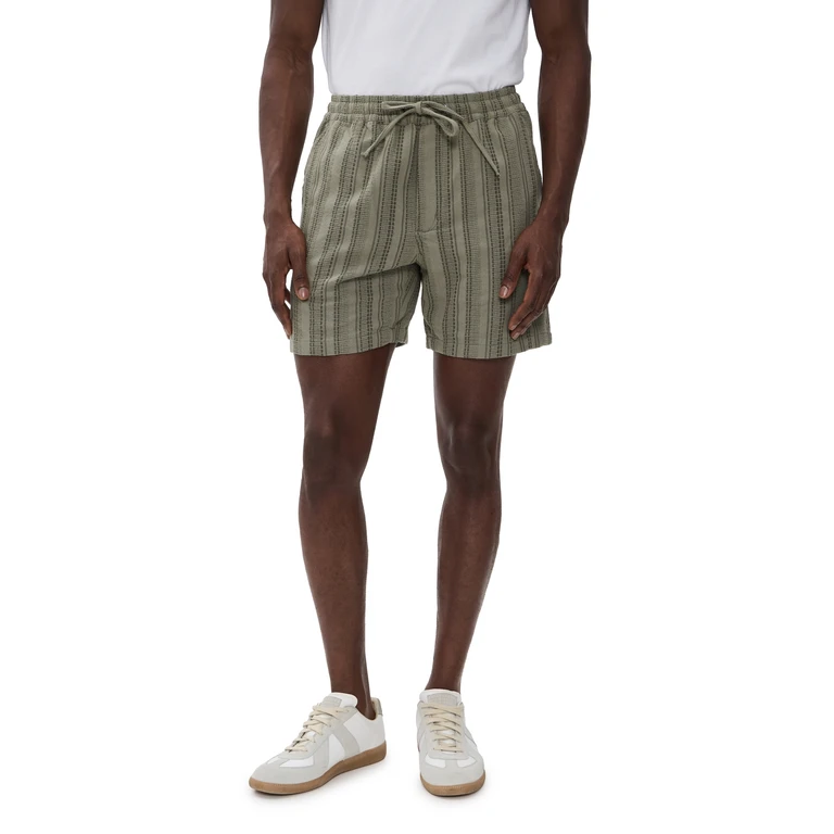 Marine Layer Saturday Dobby Stripe Short 6 Olive L