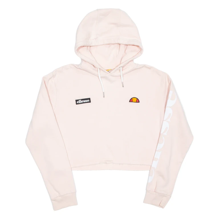 ELLESSE Cropped Womens Pink Hoodie UK 14