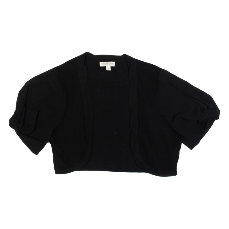 MONSOON Shawl Womens Cropped Top Black Viscose M