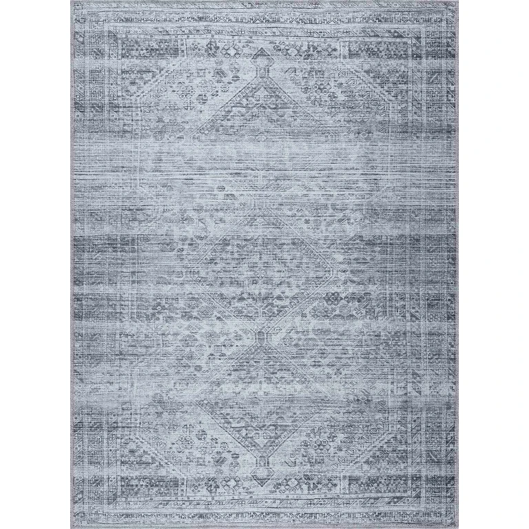 Barny Gray Blue Washable Rug - Clearance