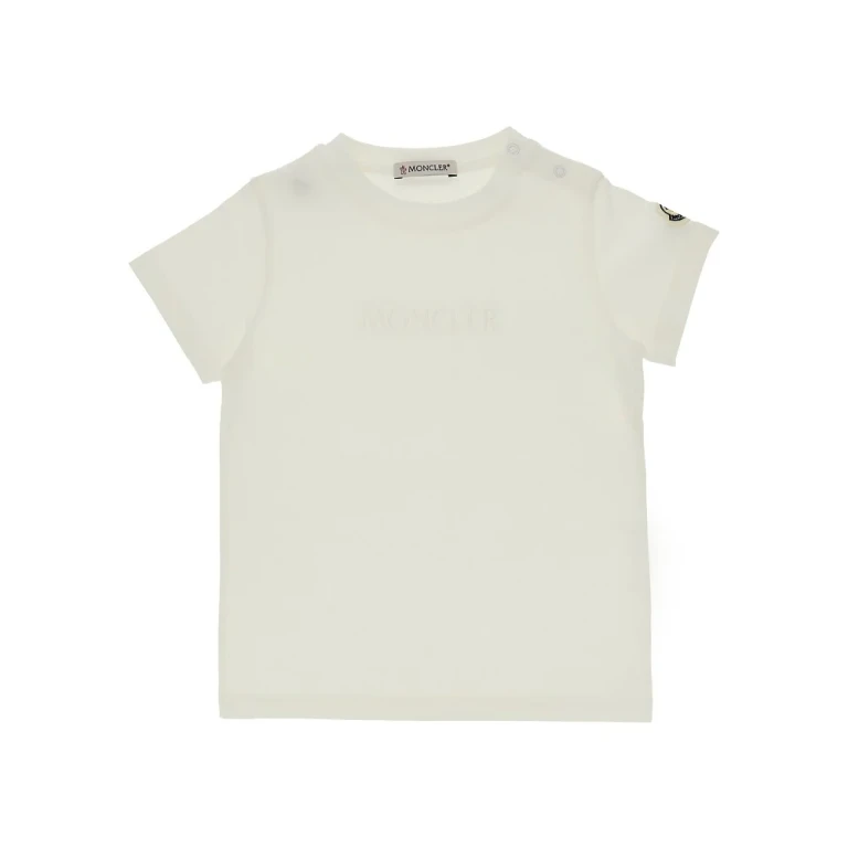 MONCLER Stretch cotton t-shirt with logo embroidery Kids 12-18