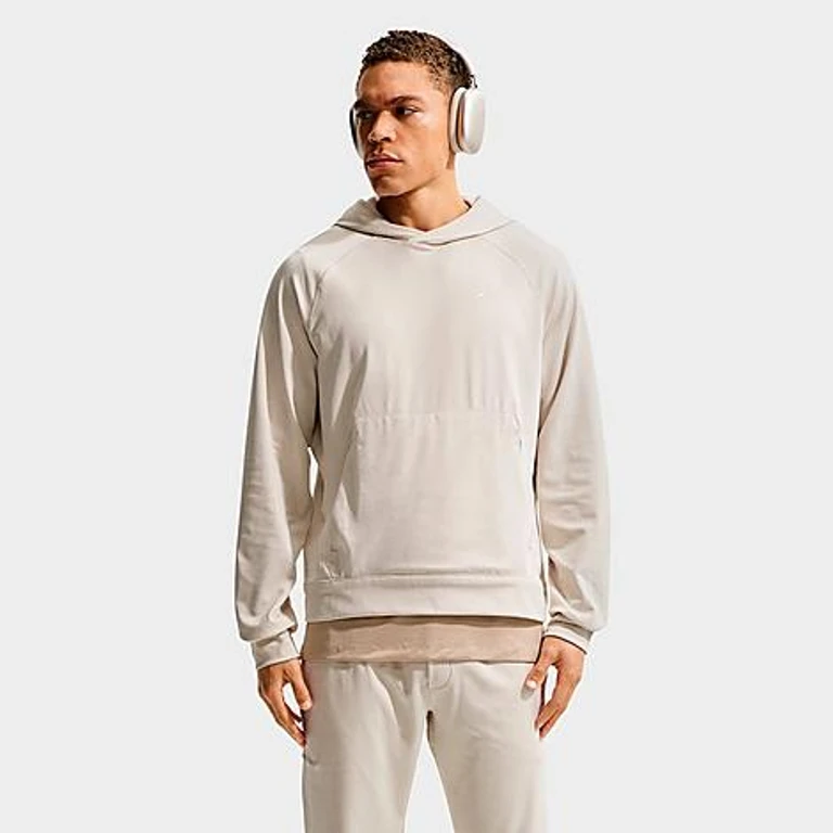 Nike Men's Primary NanoKnit Dri-FIT UV Protection Pullover Training Hoodie in Light Orewood Brown/Sail/Heather Size: XS