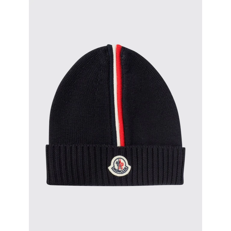 Boys' Bicolour Striped Wool Beanie with Logo Patch (3B00005M1131742)