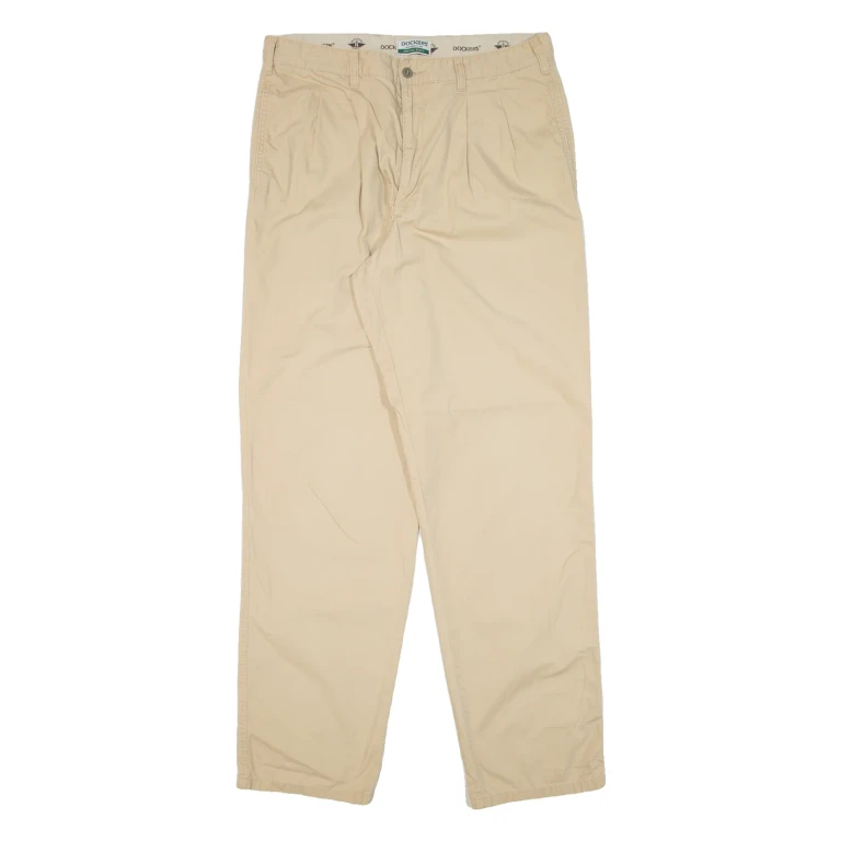 DOCKERS Mens Trousers Beige Regular Straight W36 L34