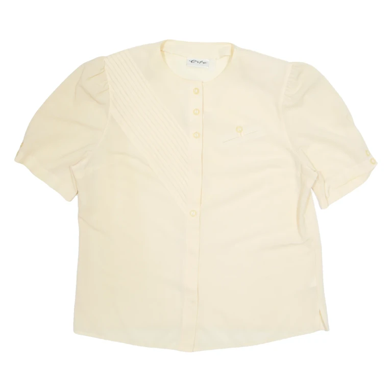 Womens Top Yellow Button Neck 90s UK 20