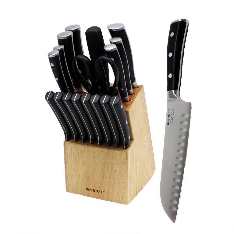 Essentials 18pc Stainless Steel Cutlery Set, Wooden Block