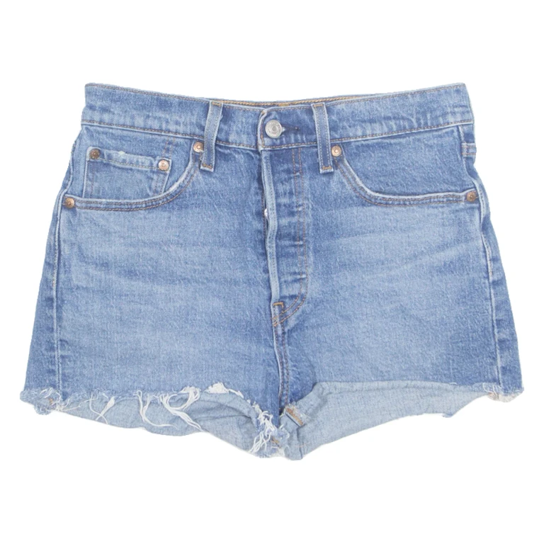 LEVI'S Cut Off 501 Womens Denim Shorts Blue S W27