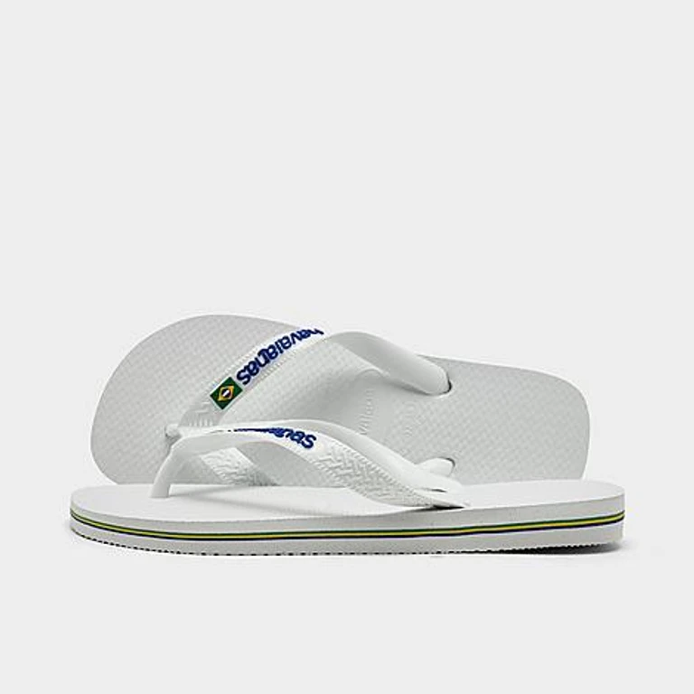 Havaianas Women's Brasil Logo Flip-Flop Sandals in White Size: 6