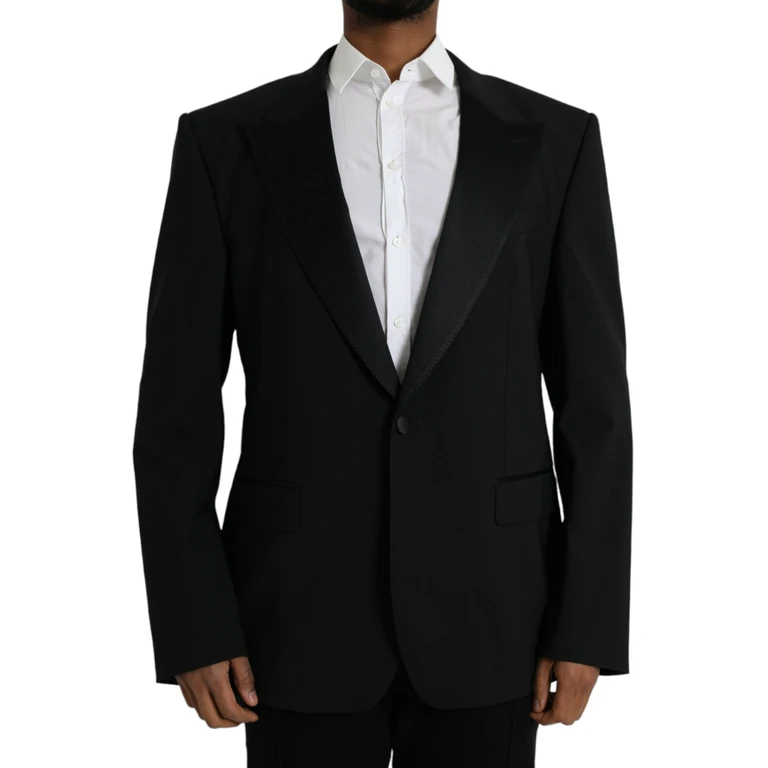 Dolce & Gabbana Black Sicilia Single Breasted Coat Blazer Clothing - Men