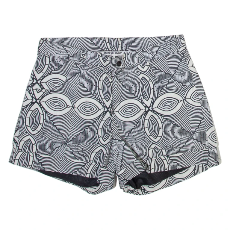 Womens Casual Shorts Grey Crazy Pattern M W32