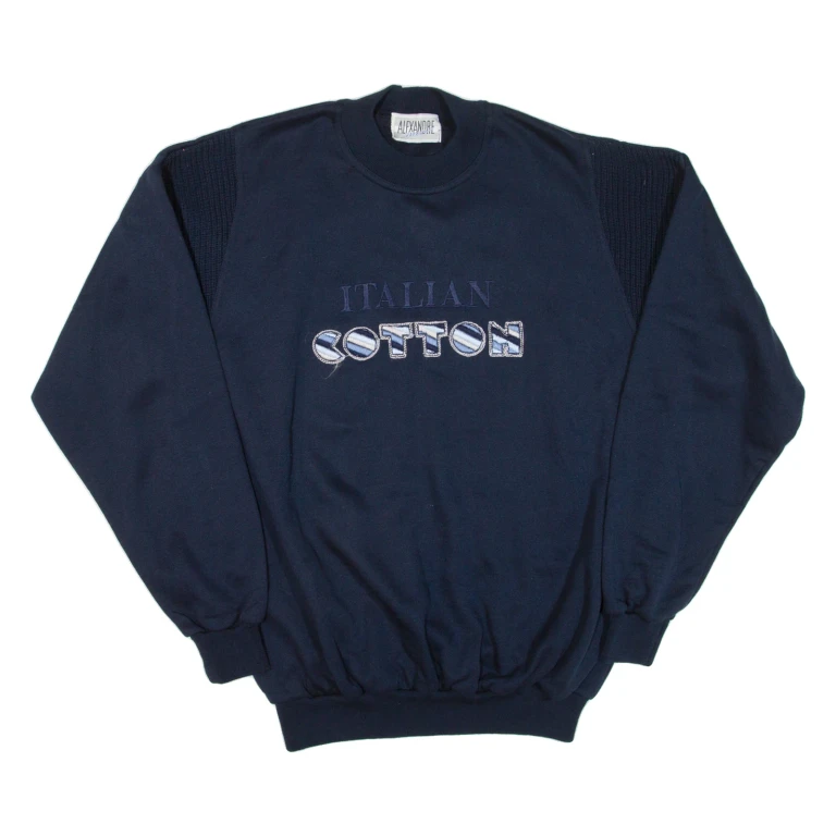 ALEXANDRE MEN Italian Cotton Mens Sweatshirt Blue M