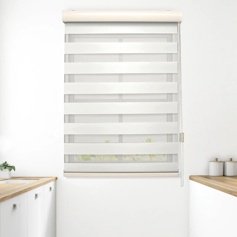 Corded Zebra Blinds, Dual Layer Window Treatments Sheer Light Control