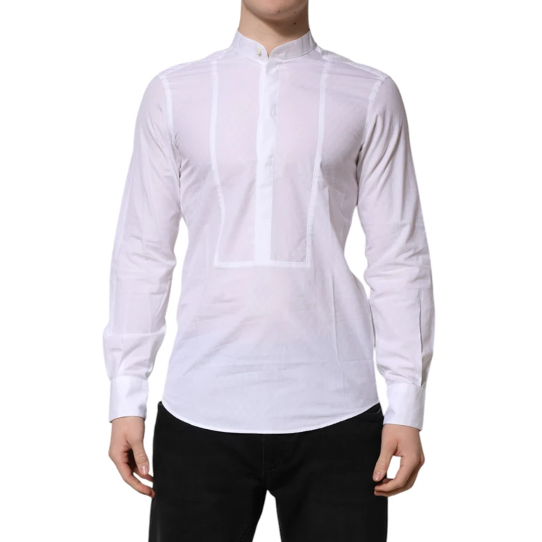 Dolce & Gabbana White Cotton Slim Long Sleeves Formal Shirt - Men