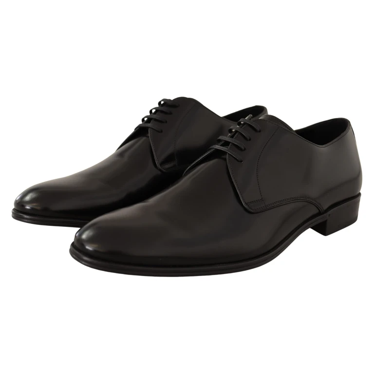 Dolce & Gabbana Black Leather Lace Up Men Dress Derby Shoes - Men