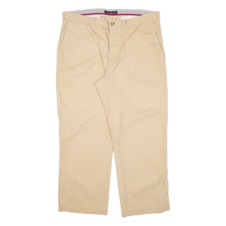 TOMMY HILFIGER Chino Mens Trousers Beige Regular Straight W38 L27