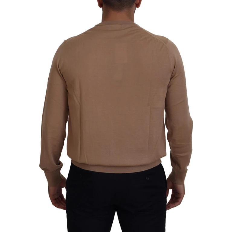Dolce & Gabbana Beige Cashmere Crown Logo Pullover Sweater Clothing - Men