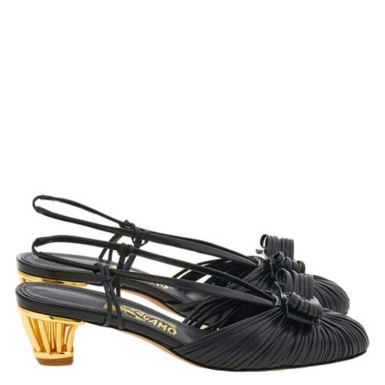 Vara Cage-Heel Slingback Pumps, Size 7 C (01I132 773090)