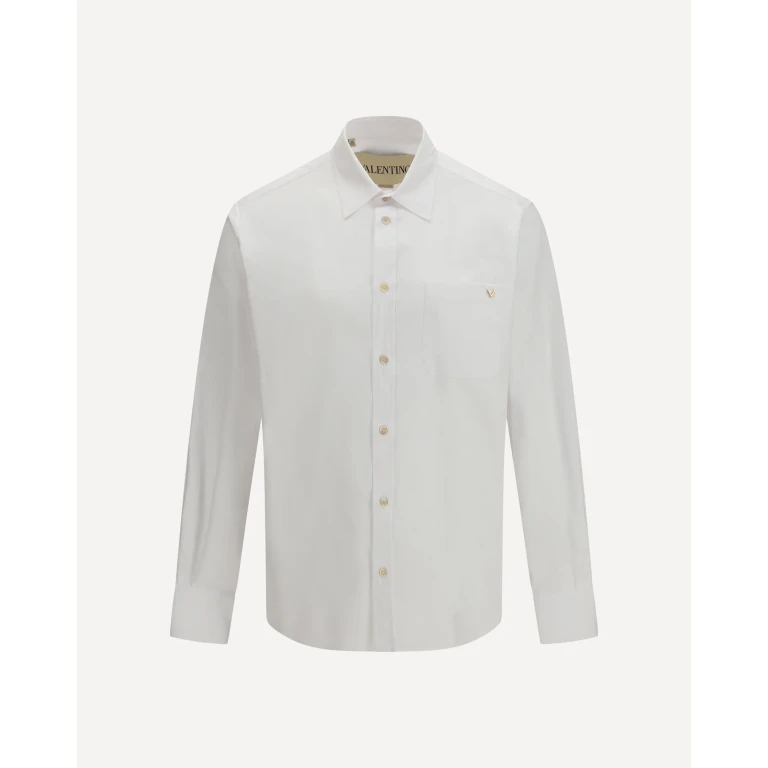 VALENTINO Light cotton oxford Shirt with VGold Male 39