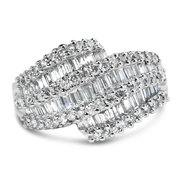 14K White Gold Diamond Cocktail Ring Band (1 3/4 Cttw, H-I Color, SI2-I1 Clarity)