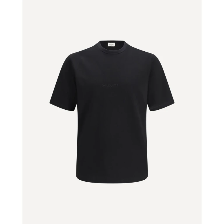 SAINT LAURENT Cotton jersey T-shirt with embroidered logo Male S