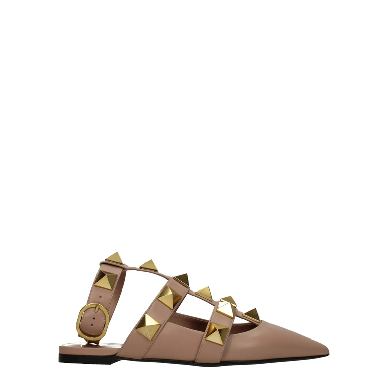 Valentino Garavani Pink Leather Flat Sandals - Women