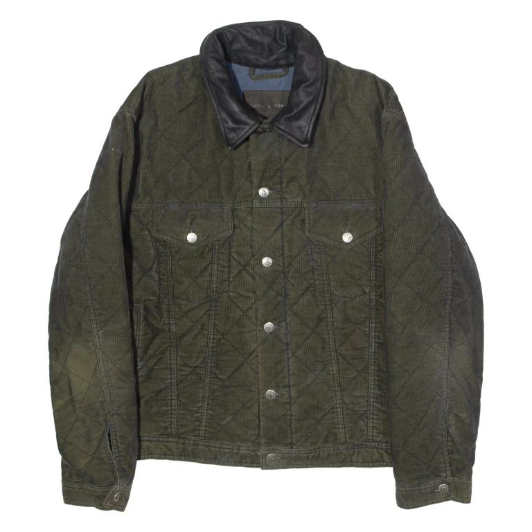PIERRE CARDIN Mens Quilted Jacket Grey Diamond L