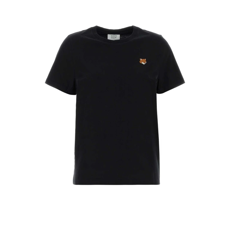 Maison Kitsune Black Cotton T-Shirt Exterior - Women