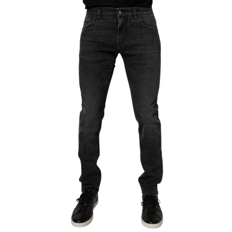 Dolce & Gabbana Black Cotton Stretch Skinny Men Denim Jeans Elastane Clothing - Men
