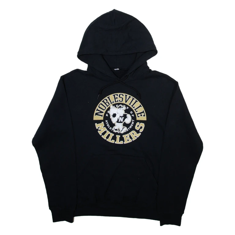 JERZEES Noblesville Millers Mens Black Hoodie USA S