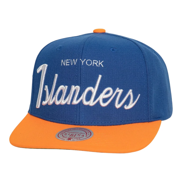NHL New York Islanders Vintage Script Men Snapback Hat Blue